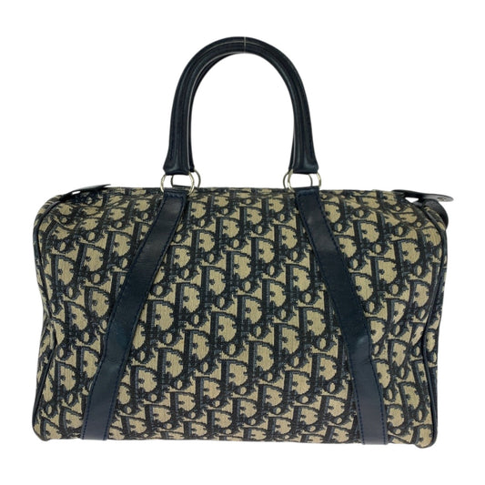 Dior Handbag Navy Ivory Trotter Canvas Travel Bag