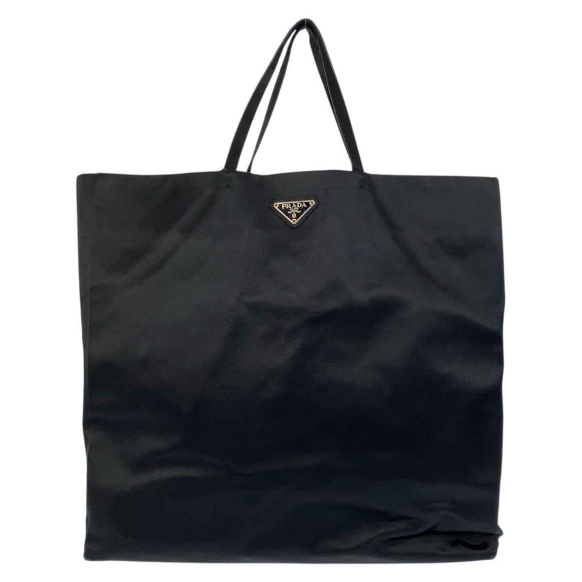 Tote Bag Silvermetal Triangle With Logo Satin Black