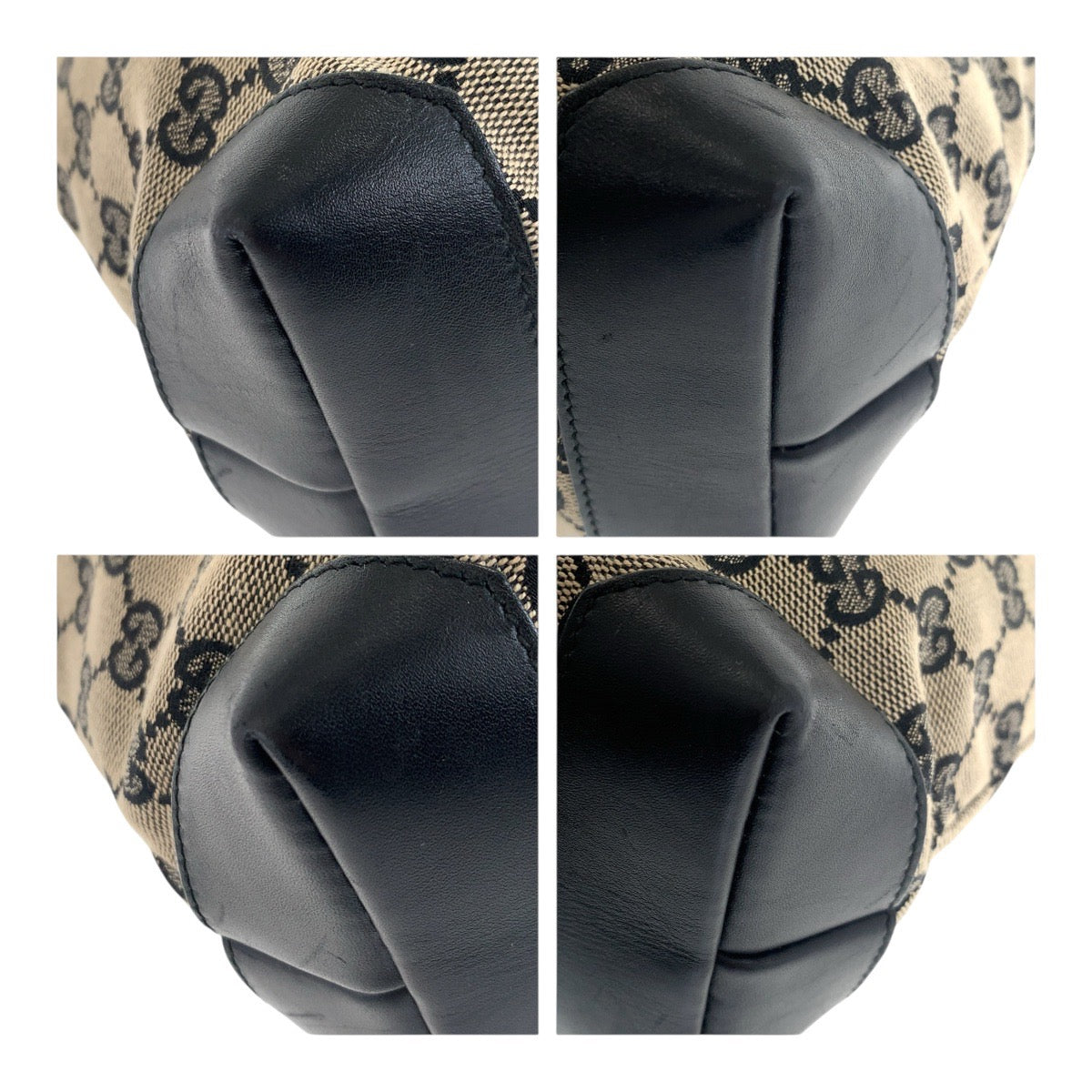 Gucci 019 GG Canvas Black Brown Beige Tote Bag