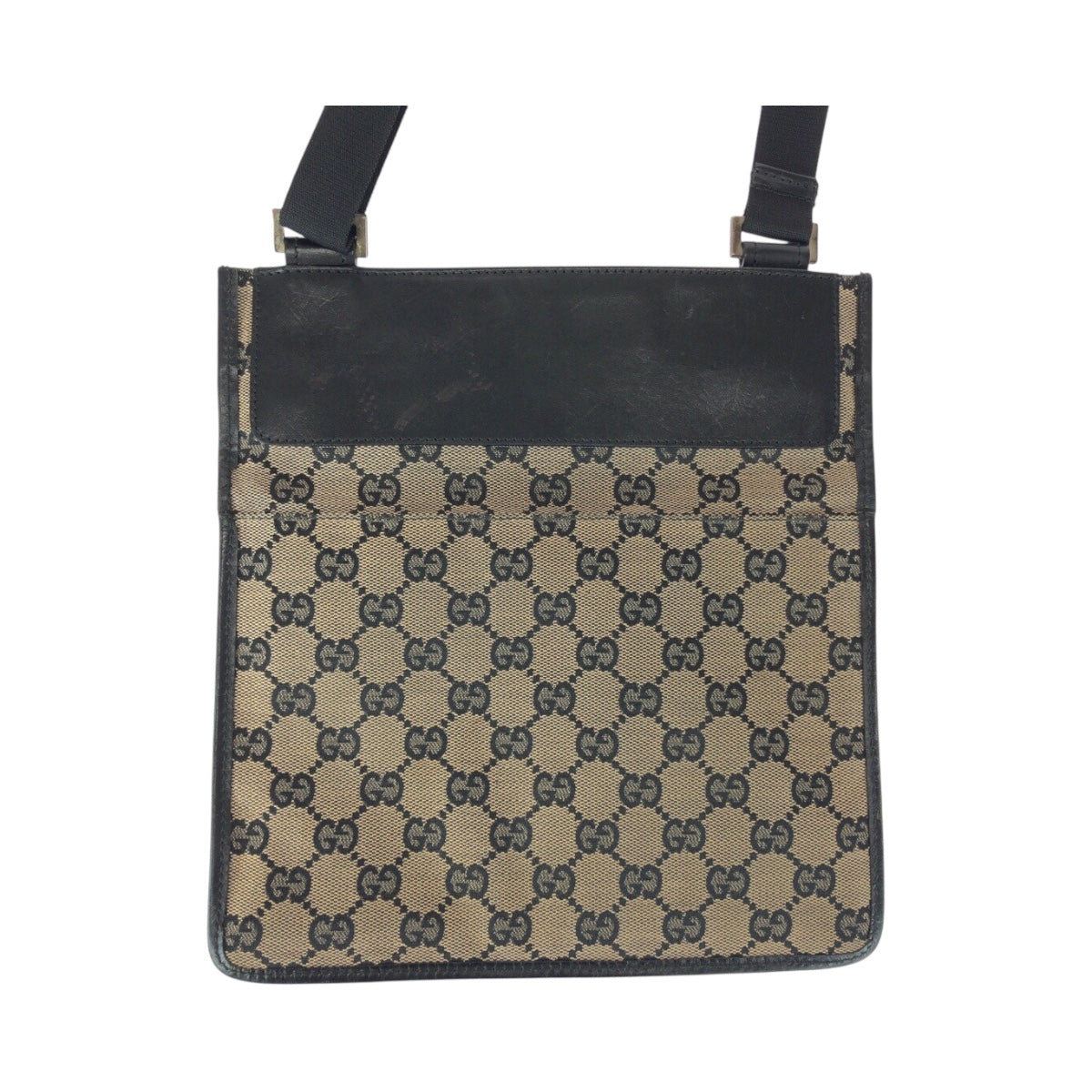 Gucci 019 GG Metal Canvas Beige Silver Gray Shoulder Bag