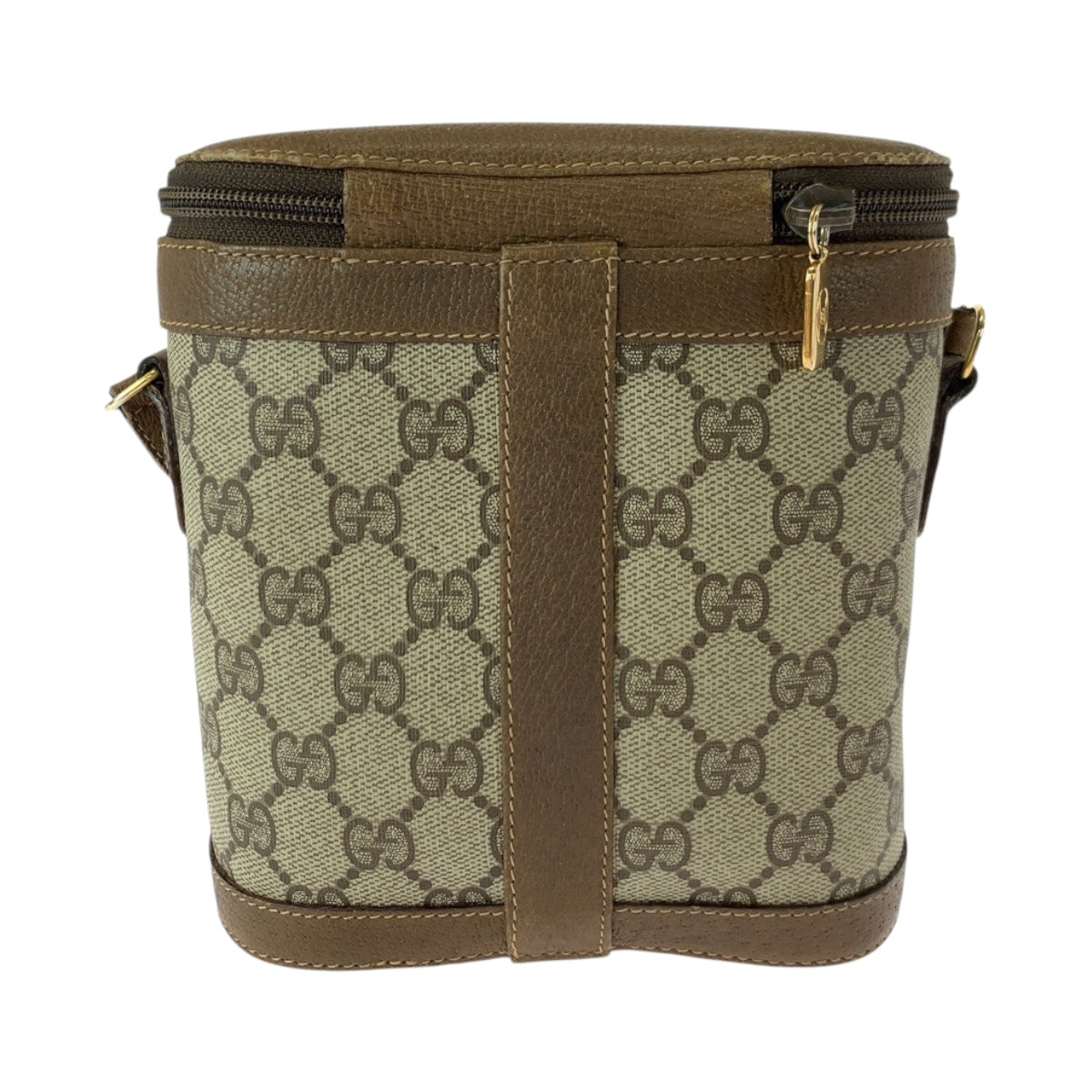 Gucci 904 02 070 GG Supreme Canvas Brown Beige Gold Shoulder Bag