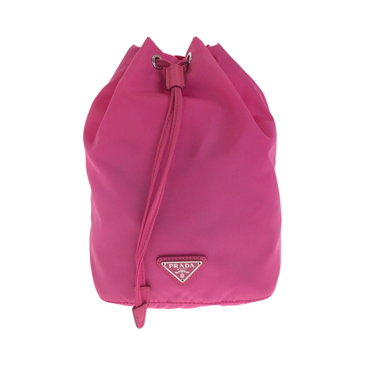 Pouch Silvermetal Triangular Logo Handbag Nylon Pink Travel Bag