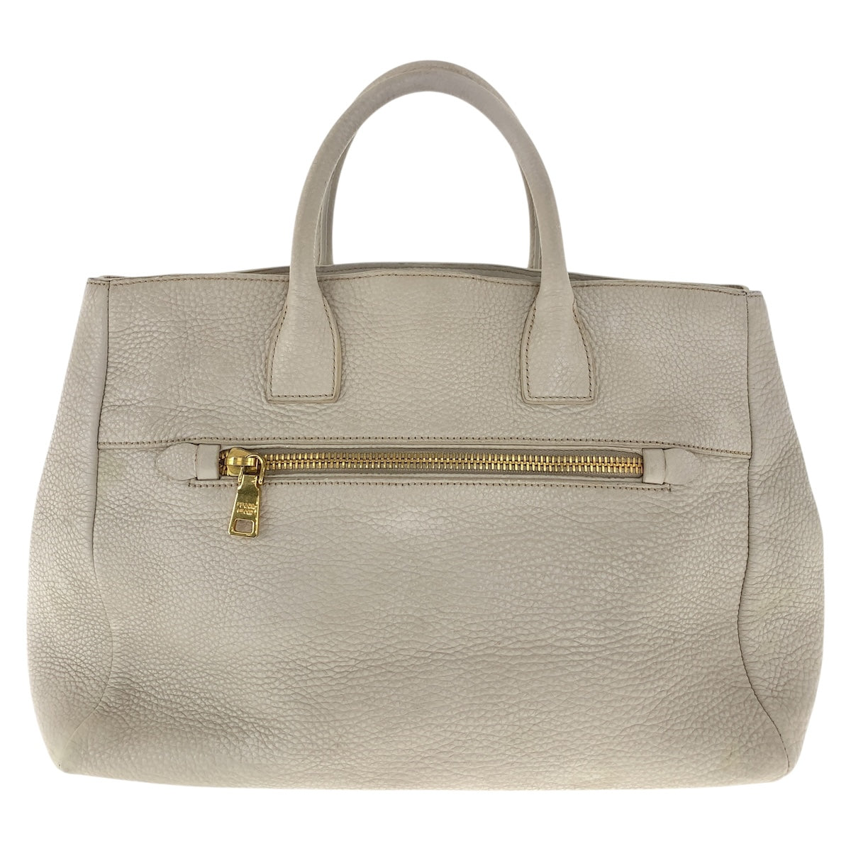 Tote Bag Off Ivory Metal Vitello Leather White