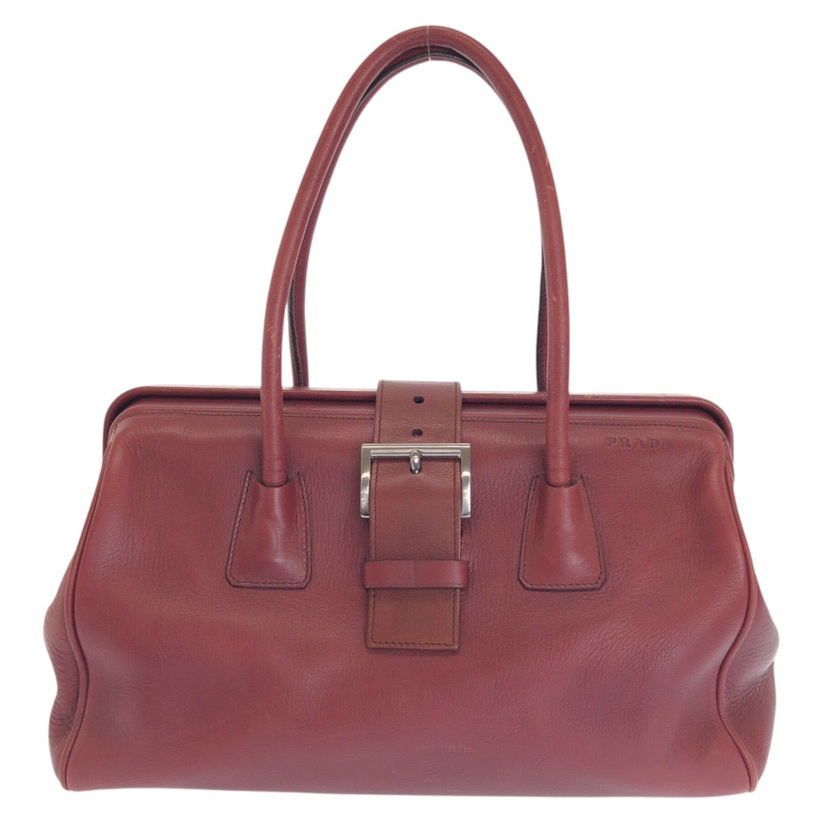 Wine Bordeaux Silvermetal Leather Red Travel Bag