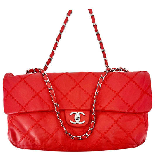 Chanel Ultimate Stitch Flap Quilted Leather Red Travel Bag