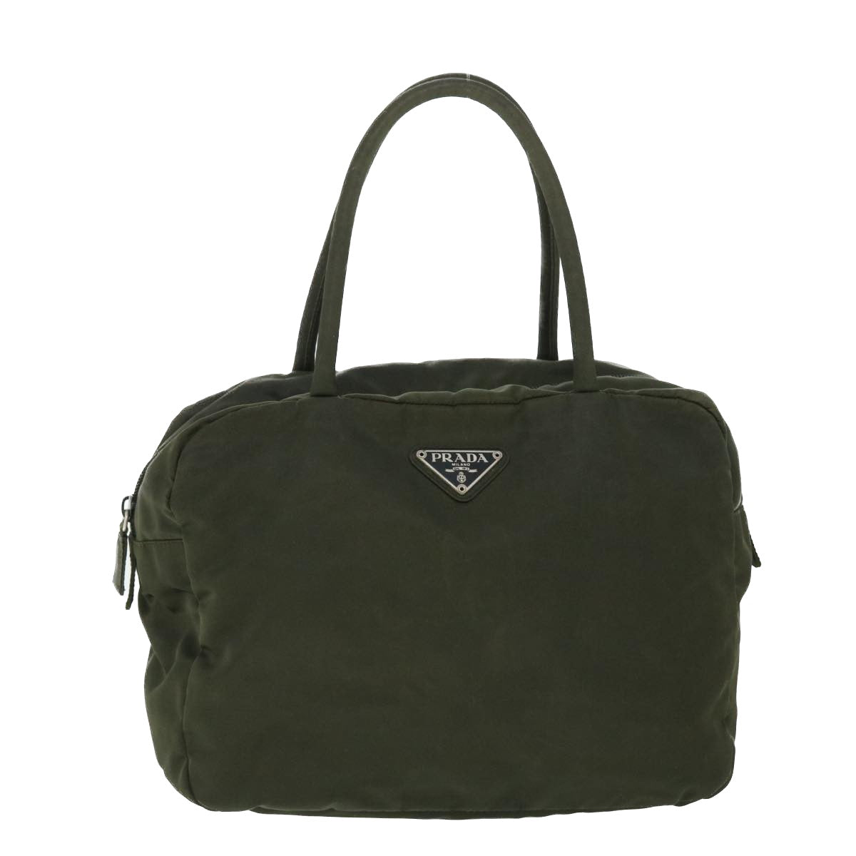 Prada Hand Bag Khaki Auth Nylon Travel Bag Khaki Auth 50792