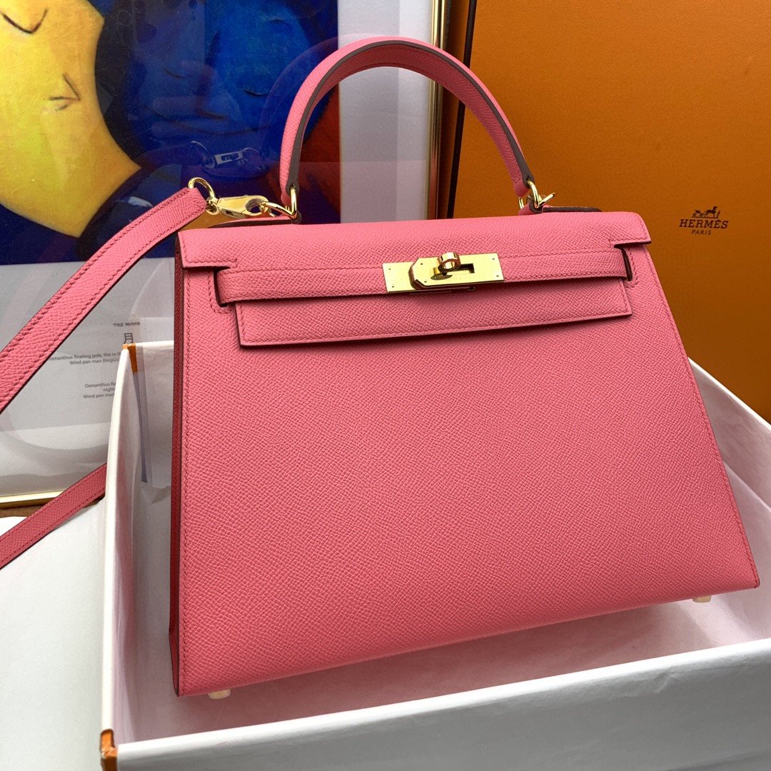 Top Quality Kelly Sellier Epsom Bag For Pink Shoulder Bag