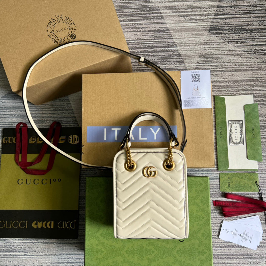 gg Marmont , ’s 7.5in Matelasse White Mini Bag