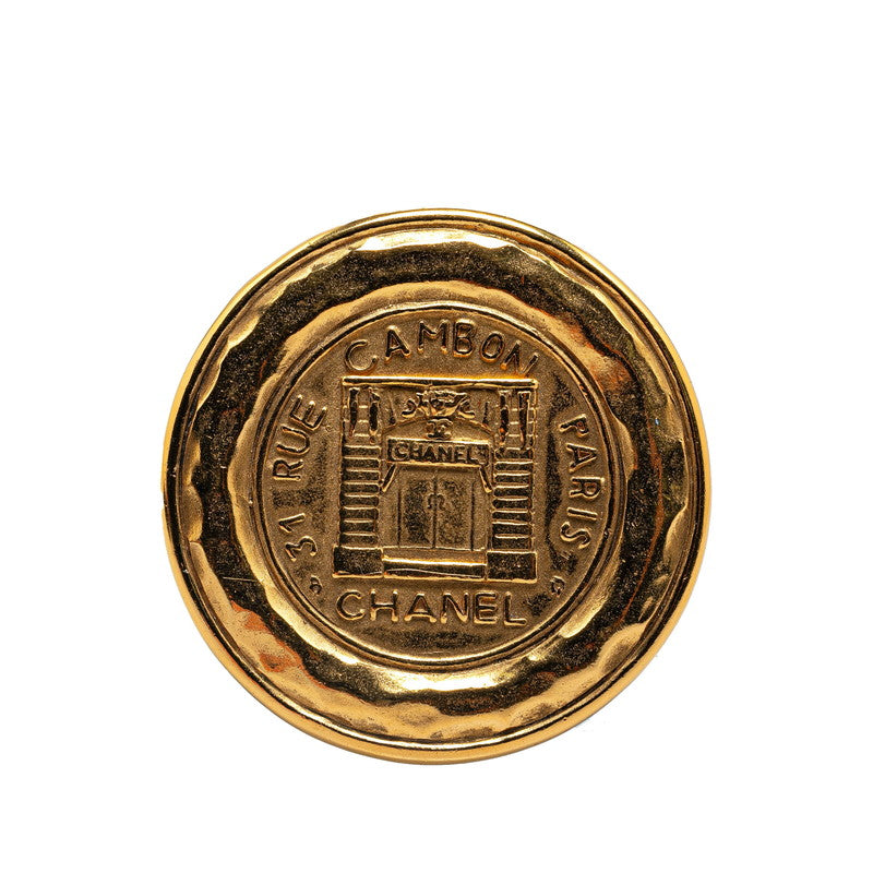 Chanel Gold Plated Cambon Round Brooch Bag