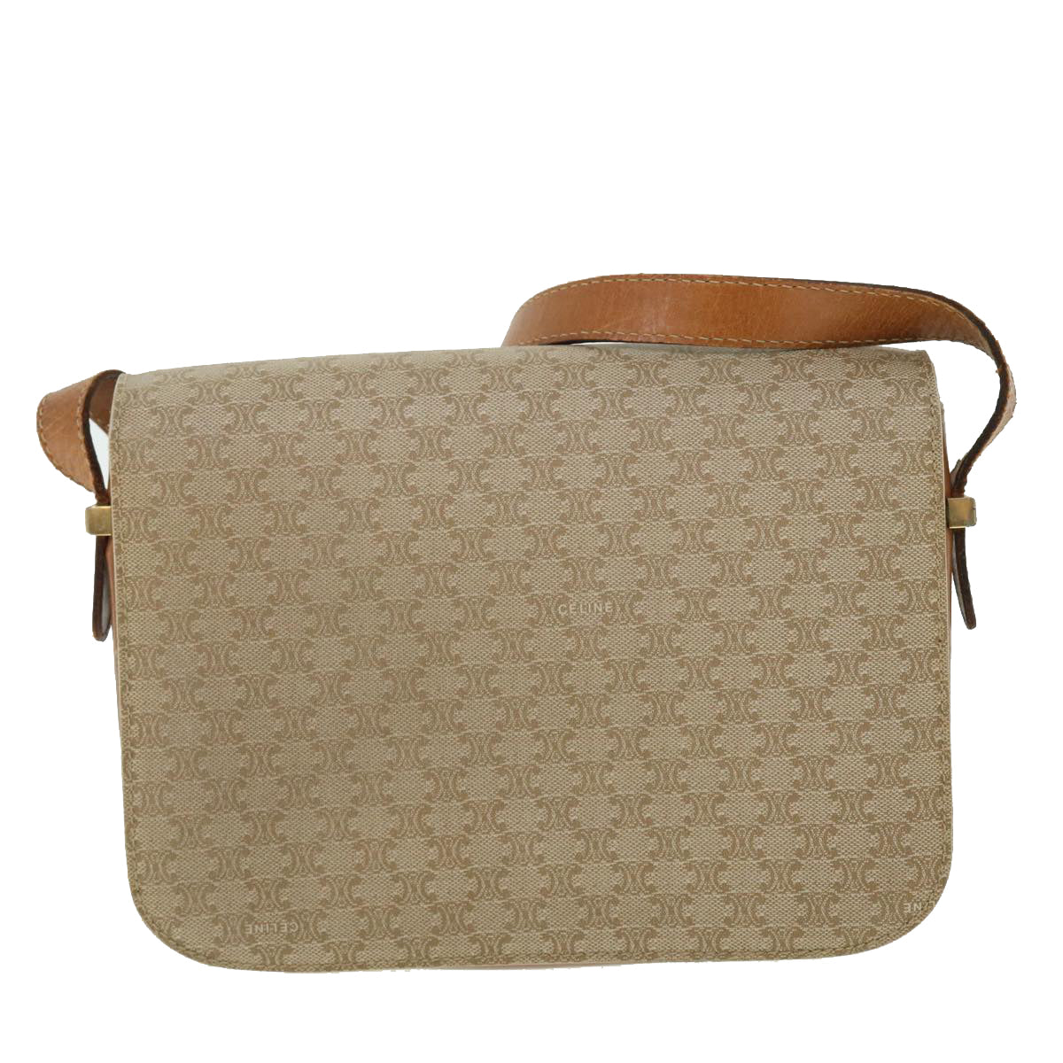 Luxury Macadam Shoulder Bag Beige Leather Canvas