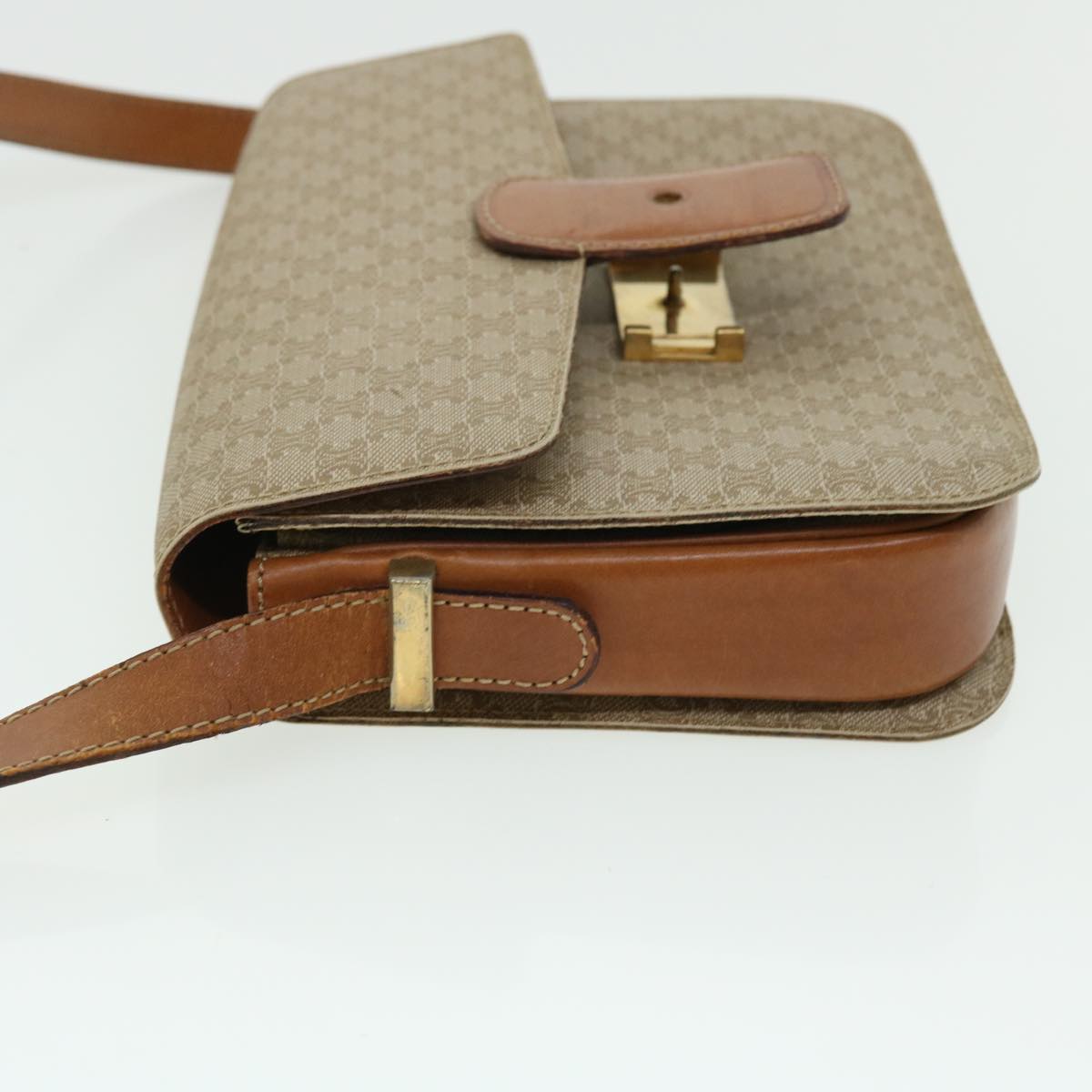 Luxury Macadam Shoulder Bag Beige Leather Canvas