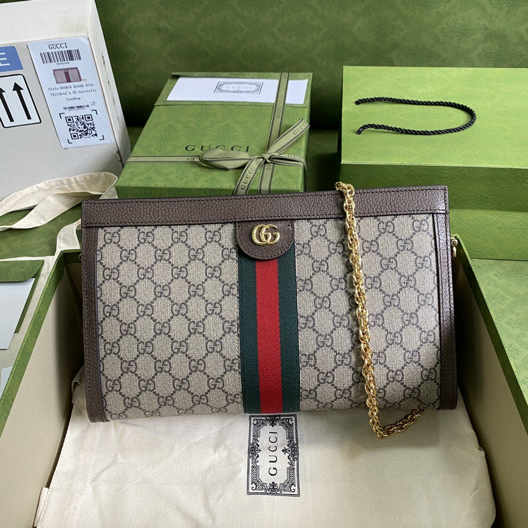 gg Ophidia gg Ebony gg Canvas Beige Red Green Shoulder Bag
