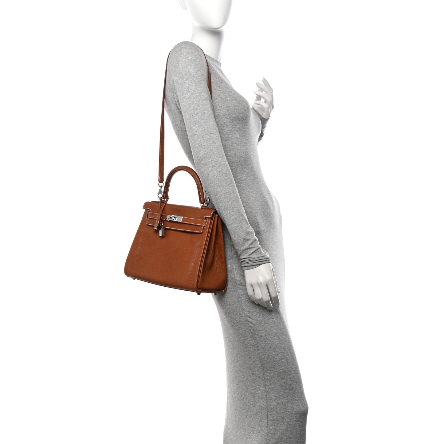 Hermes Barenia Faubourg Kelly Retourne Fauve Handbag Travel Bag