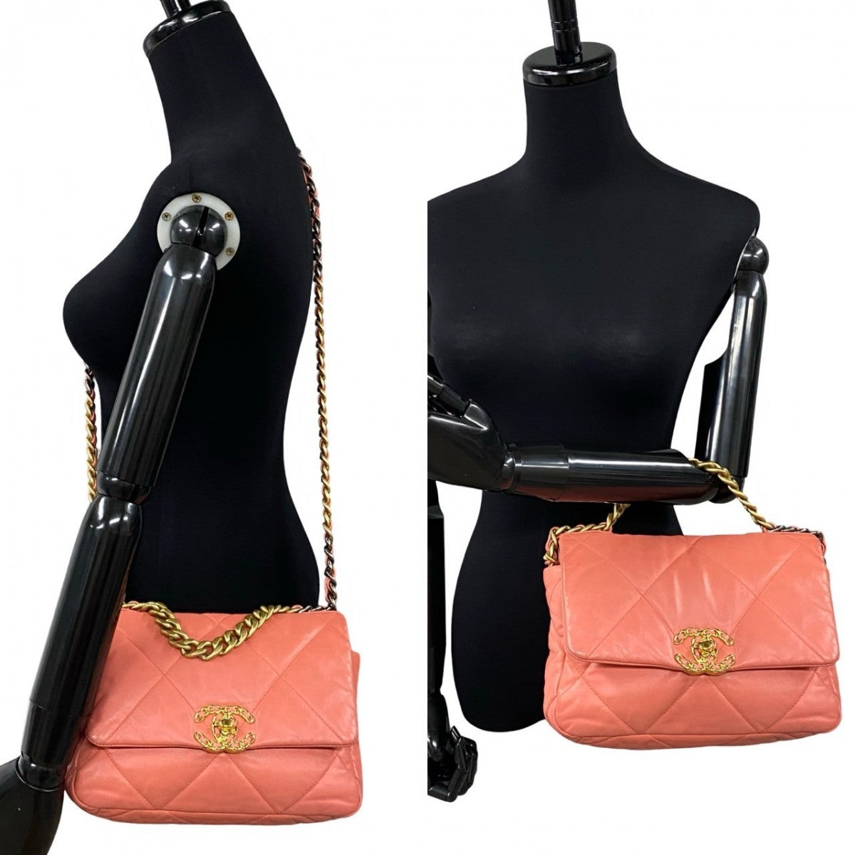 Chanel lambskin COCO Mark Matrasse 19 Pink Shoulder Bag