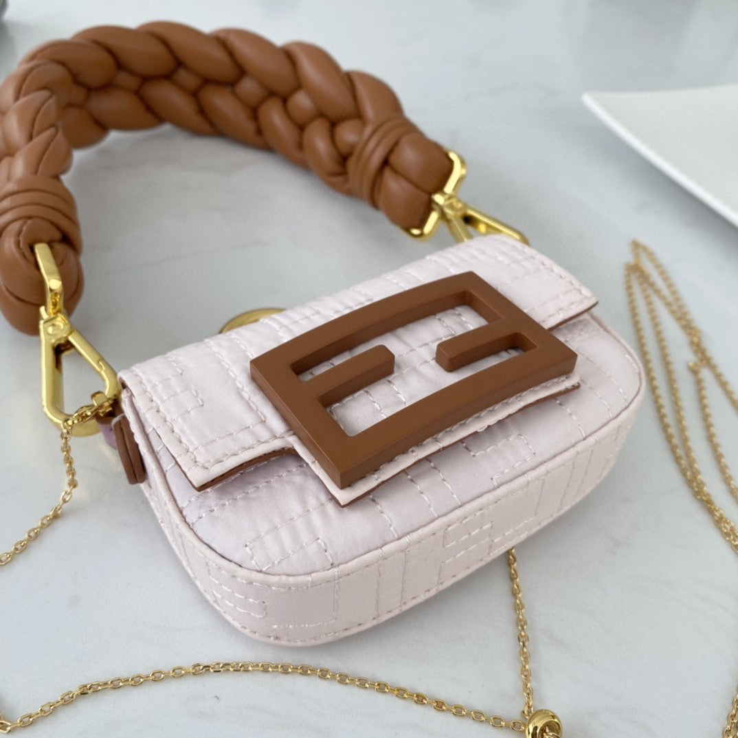Top QualityTop Quality Nano Baguette Brown Pink Handbag