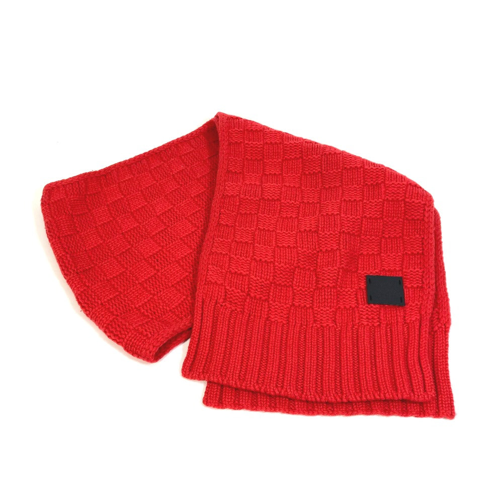 Louis Vuitton Scarf cashmere Damier Escharp Helsinki Red