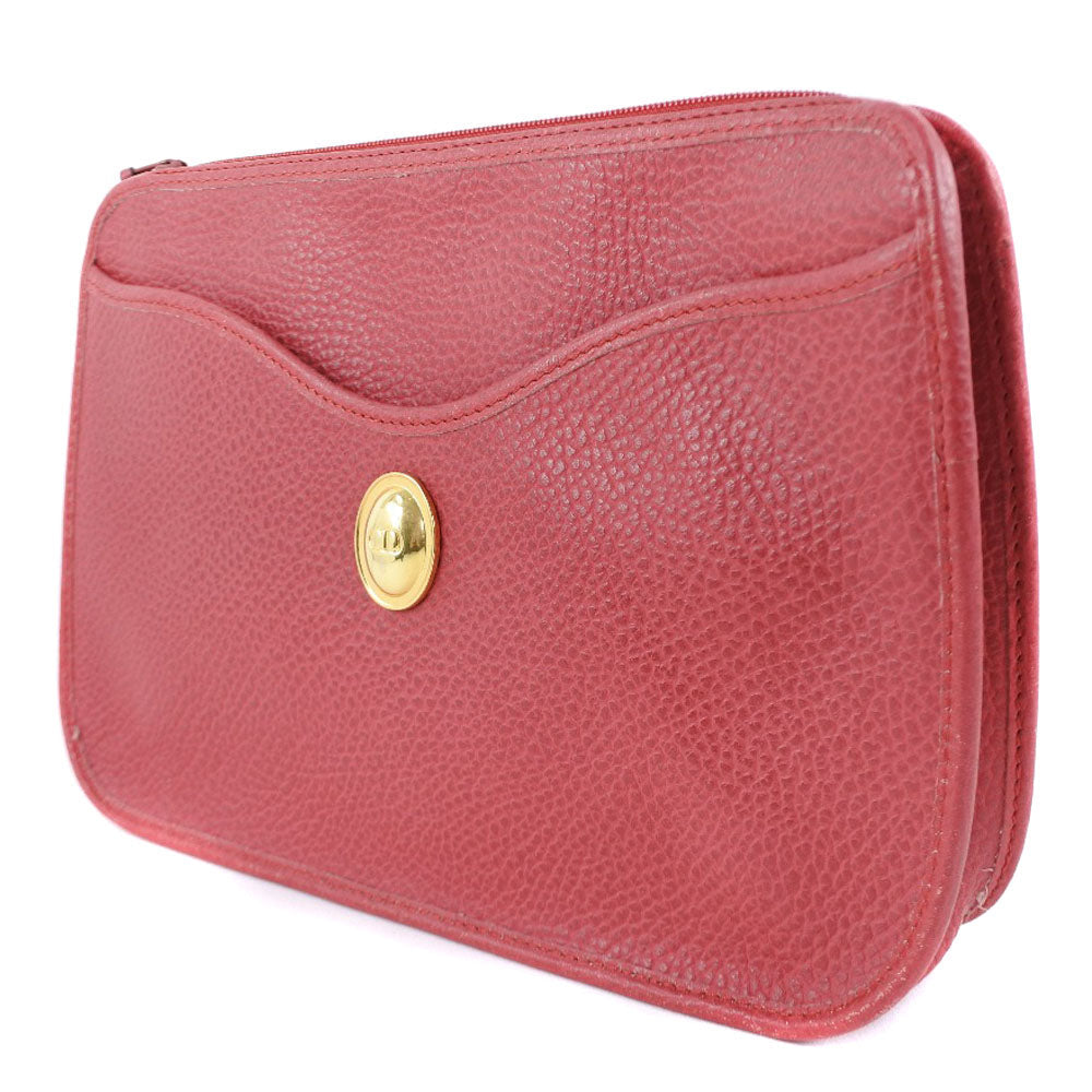 Dior Christian Clutch Bag Women Leather Red