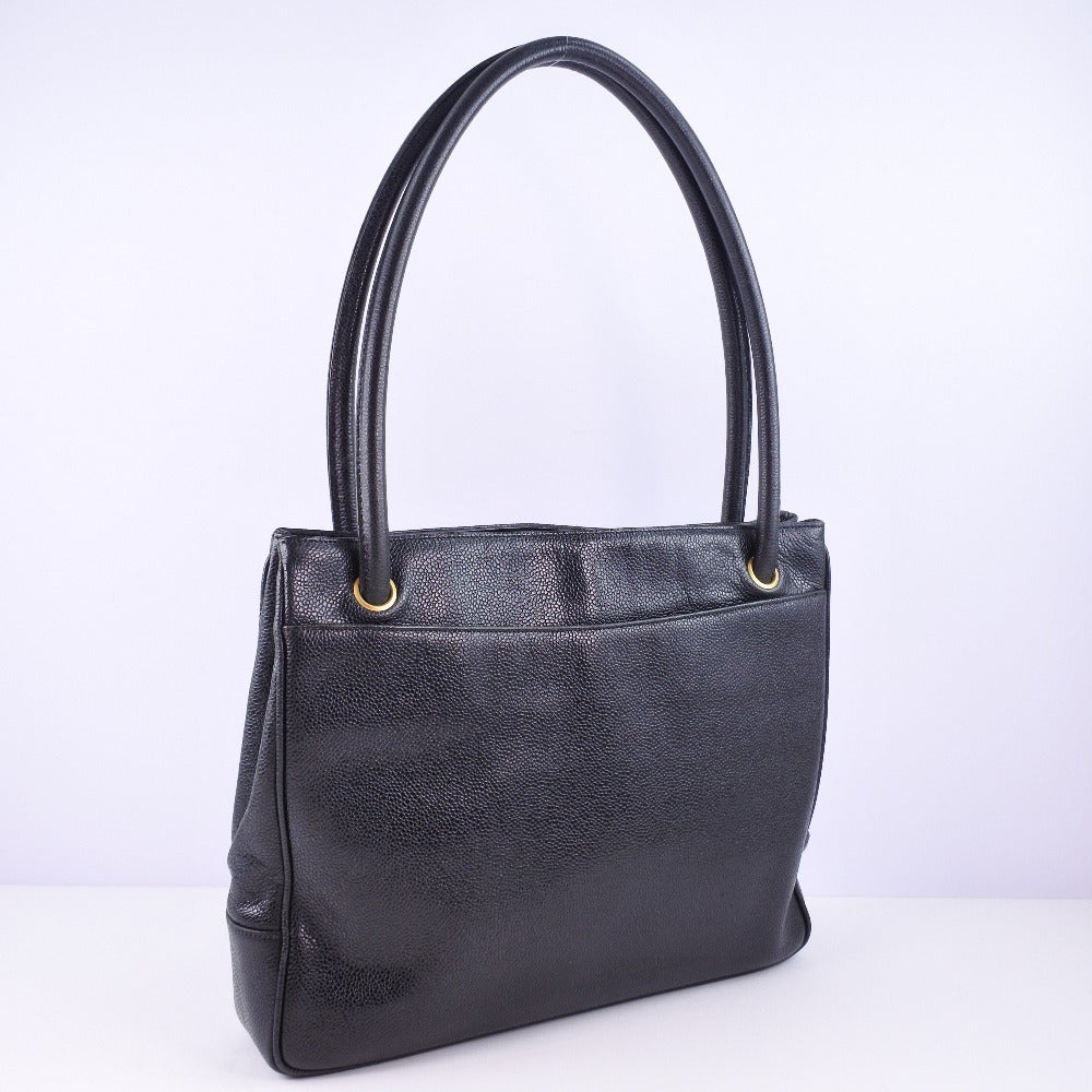 Chanel Caviar skin Black Tote Bag 4