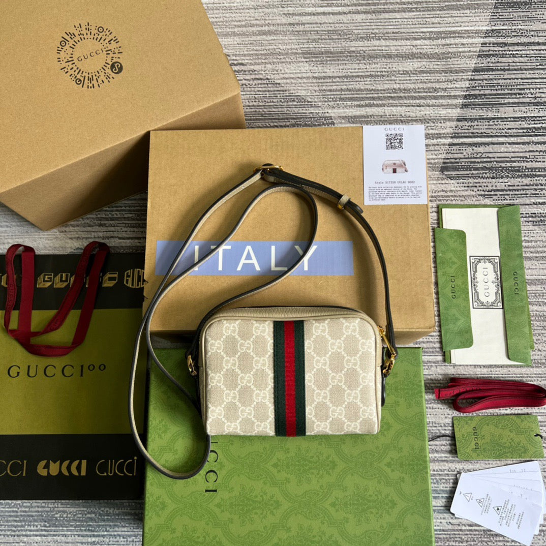 gg Ophidia gg Ebony gg Canvas Beige Mini Bag 7In175Cm Beaunoirrbeaunoirr