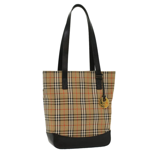 Burberry Luxury ss Nova Check Shoulder Bag Auth Leather Nylon Beige