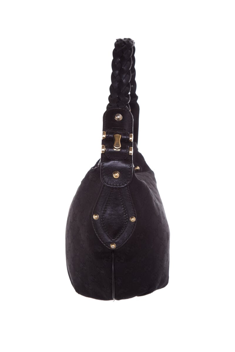 Gucci Black Monogram Hobo