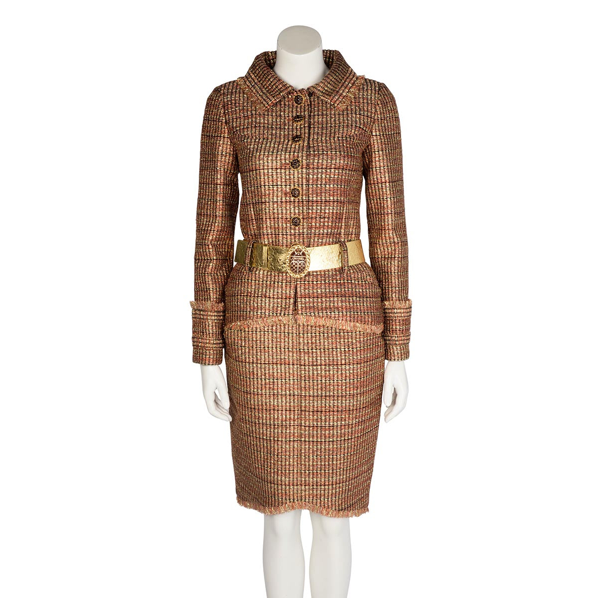Chanel Metallic Tweed Paris To Egypt Skirt Suit
