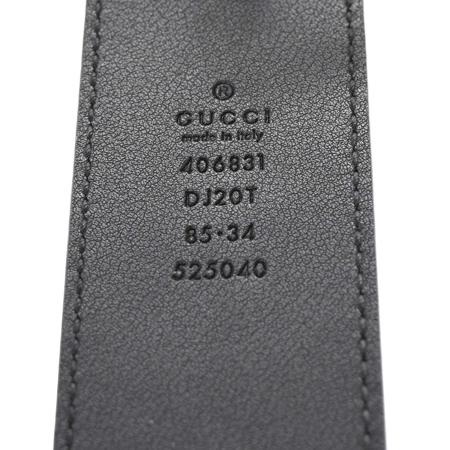 Gucci Textured Calfskin Double G 40mm Belt 85 34 Black