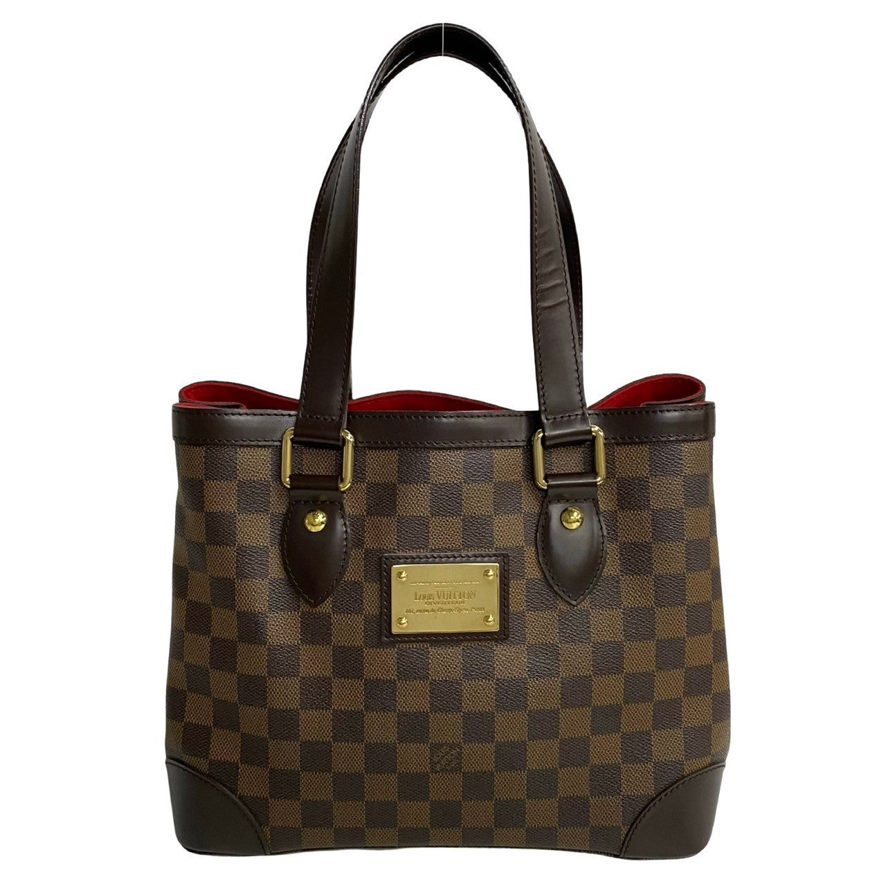 Louis Vuitton N51205 PVC Damier Hamstead PM Leather Brown Tote Bag