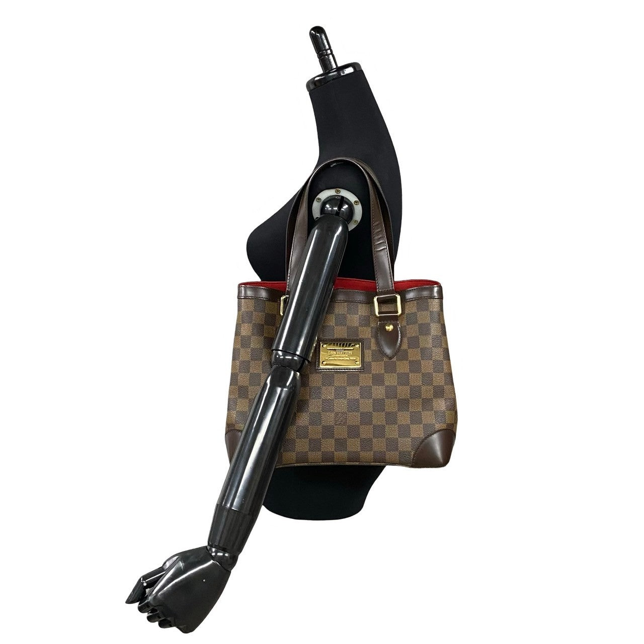 Louis Vuitton N51205 PVC Damier Hamstead PM Leather Brown Tote Bag