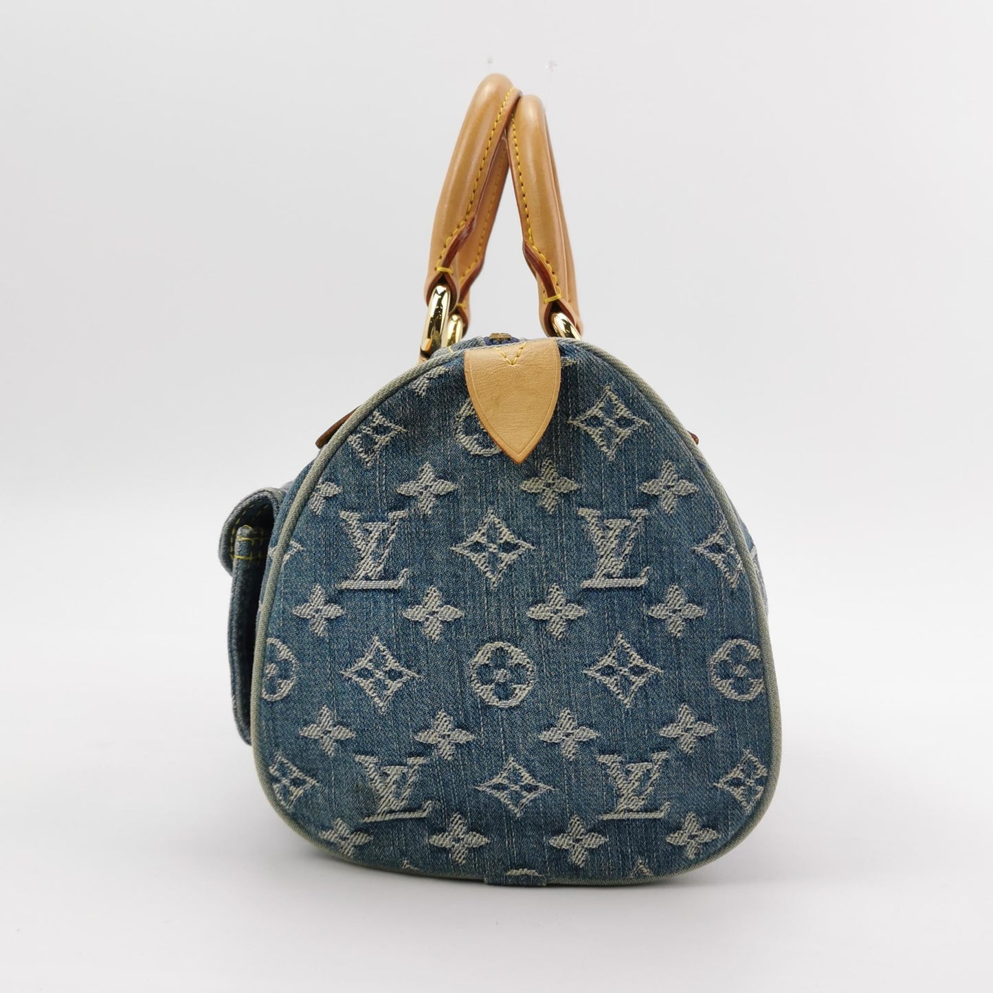 Louis Vuitton Denim Neo Speedy Boston Blue Travel Bag