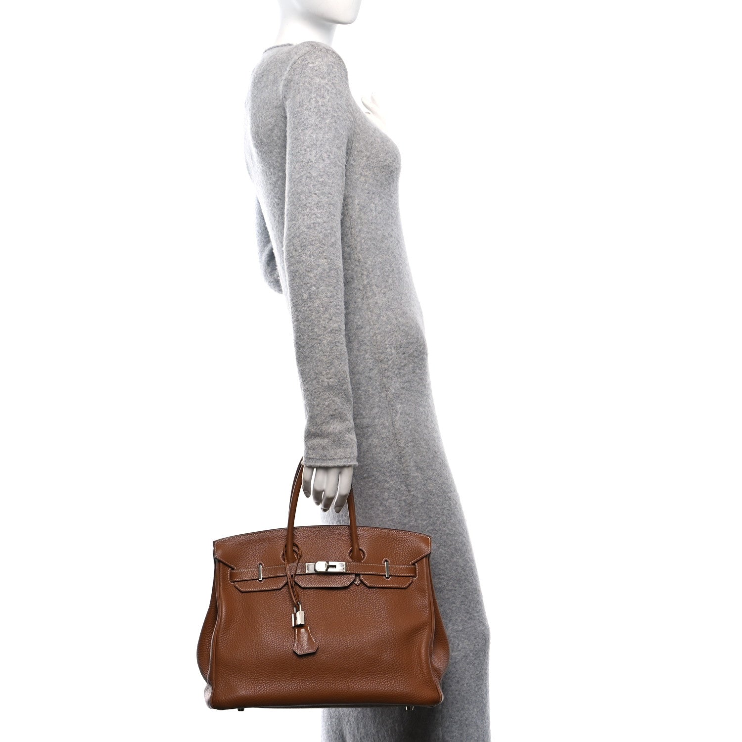 Hermes Taurillon Clemence Birkin Handbag Gold Travel Bag