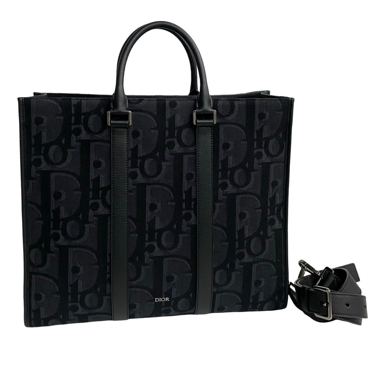 Dior Tote Bag , Trotter Pattern East West Leather Canvas