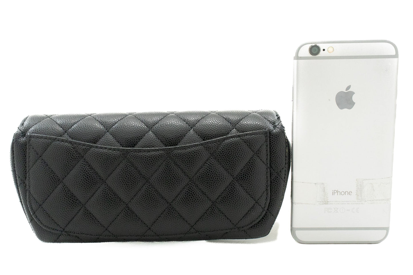 CHANEL New Phone Holder With Chain Bag Black Crossbody Clutch