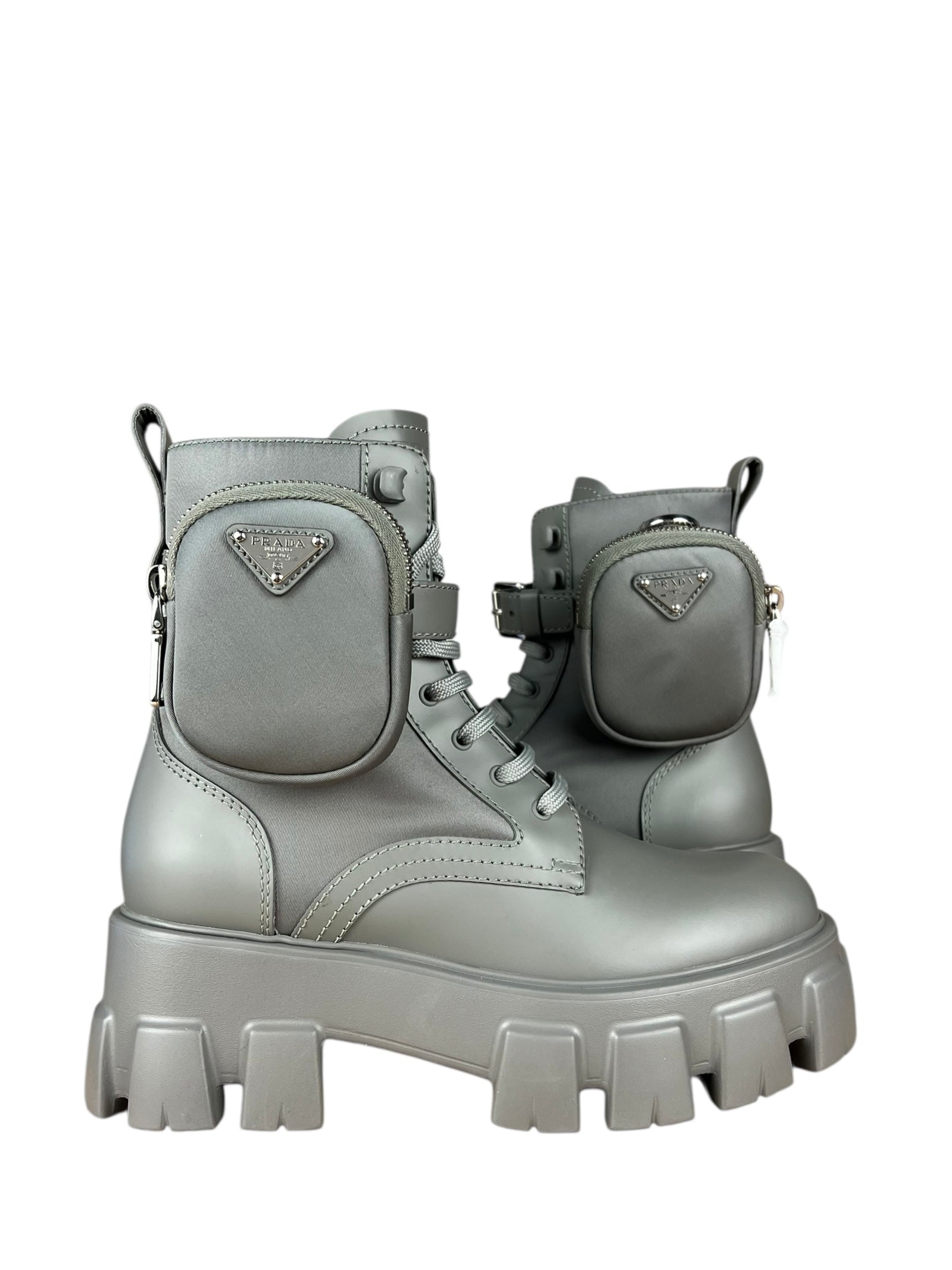 Prada Shoe Monolith and Re- Pouch Boots Leather Nylon Shoes