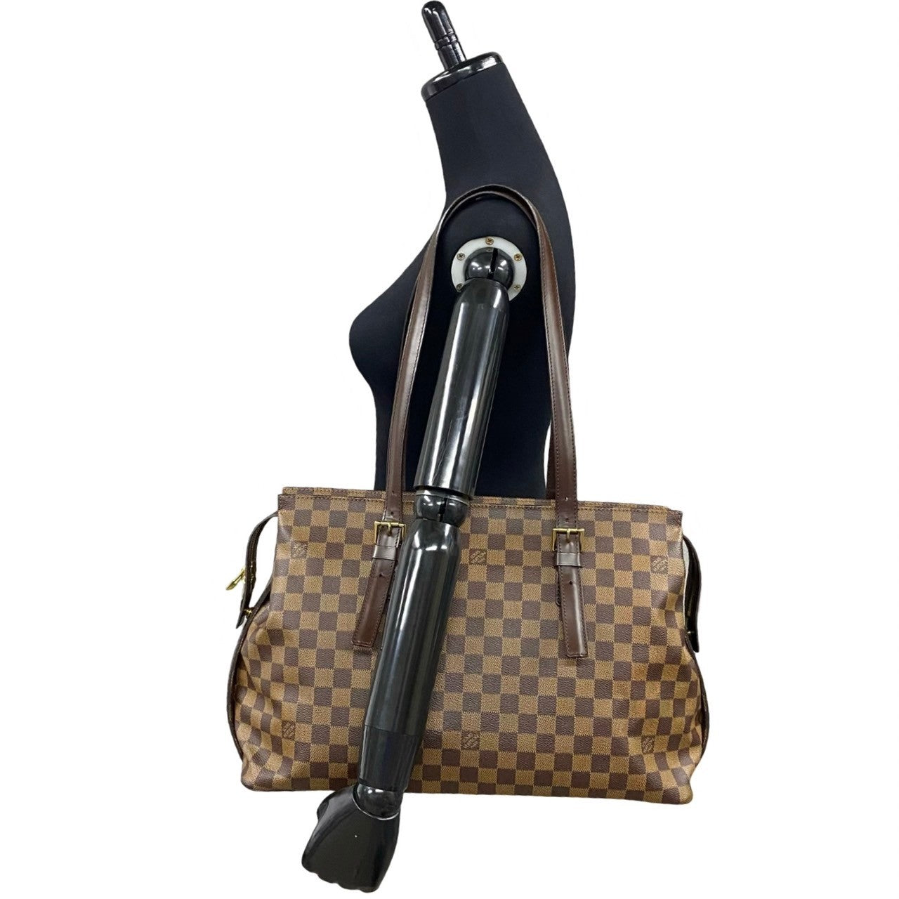 Louis Vuitton N51119 PVC Damier Chelsea Leather Brown Tote Bag