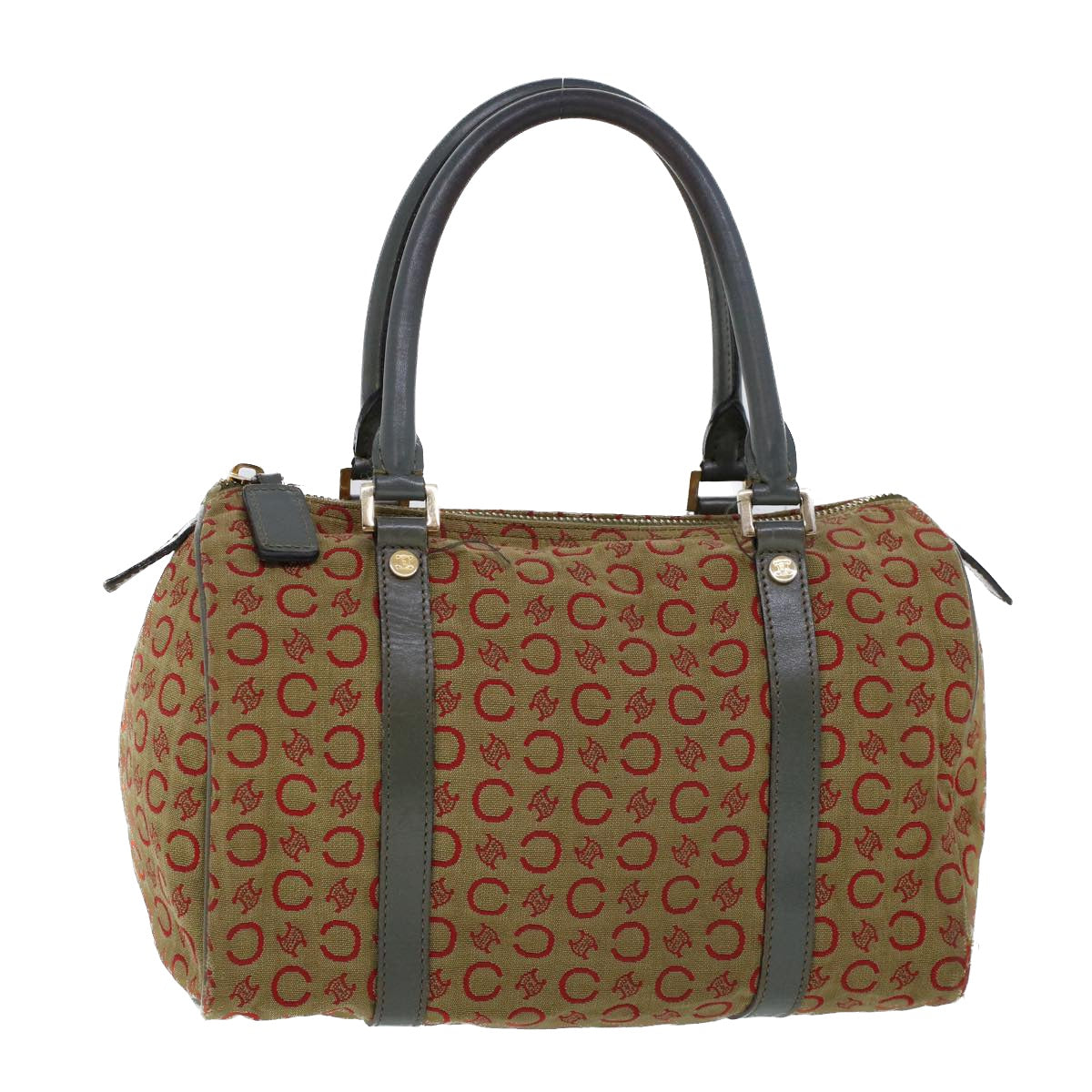 Luxury C Macadam Hand Bag Khaki Leather Canvas Travel Bag