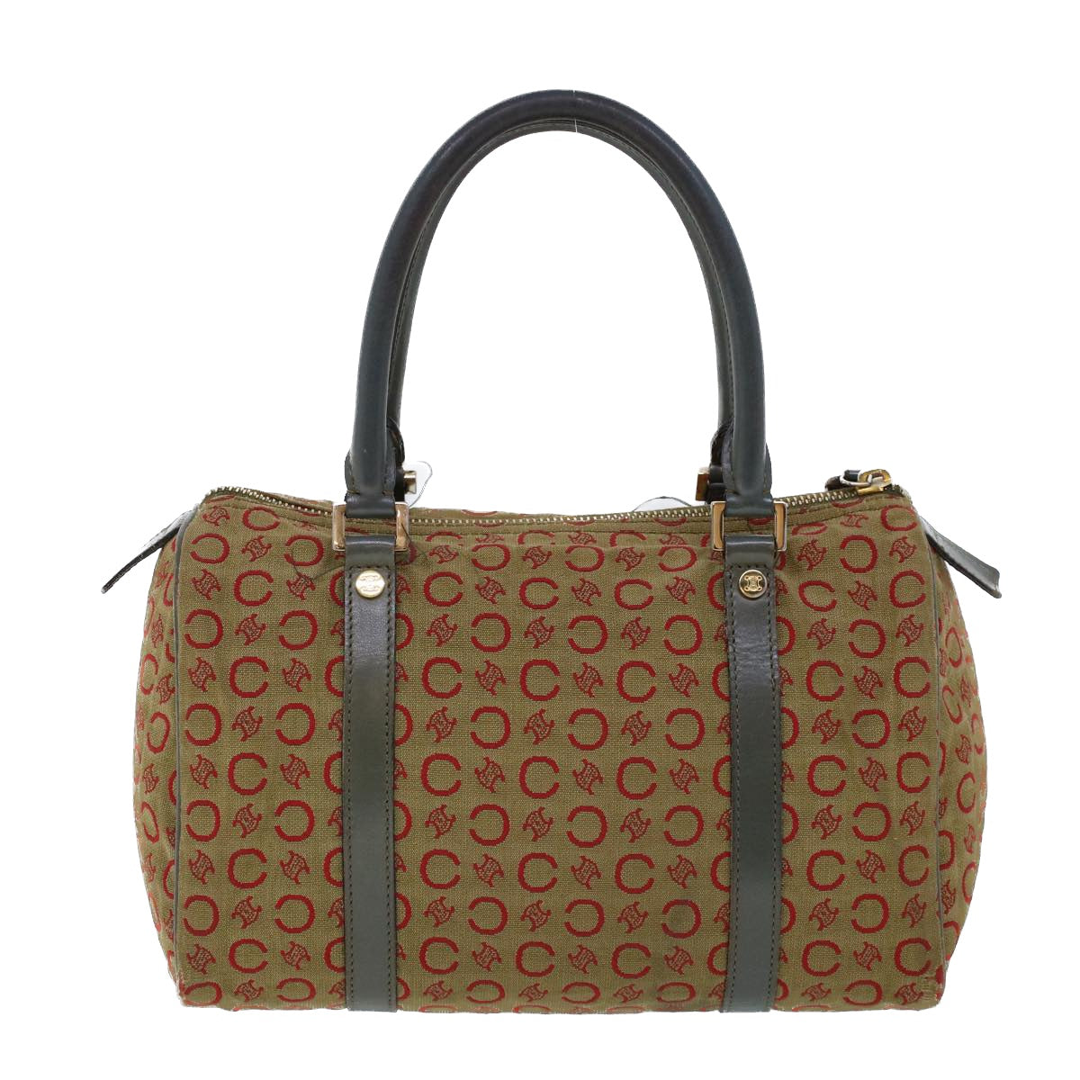 Luxury C Macadam Hand Bag Khaki Leather Canvas Travel Bag