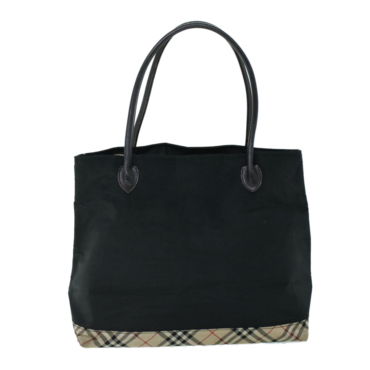 Burberry Luxury Nova Check Shoulder Bag Auth Leather Nylon Black Black Auth 53791
