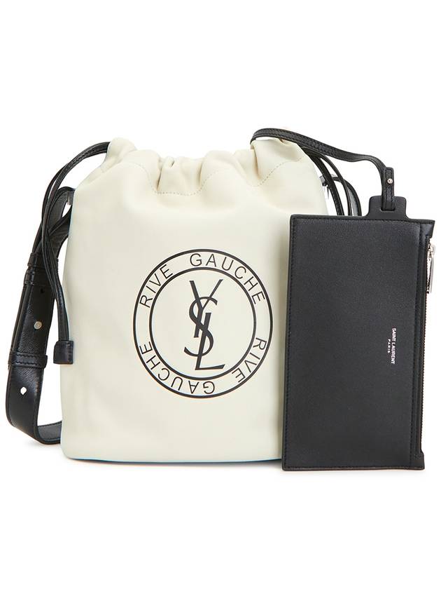 YSL Saint Laurent Luxury Trending Rive Gauche Laced Bag Leather Cream Bucket Bucket Bag