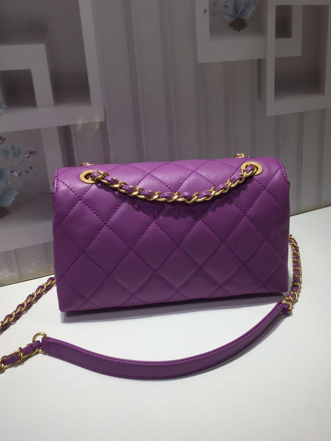 Chlfront Top Qualityap Bag Hardware Purple For Gold Small Shoulder Bag