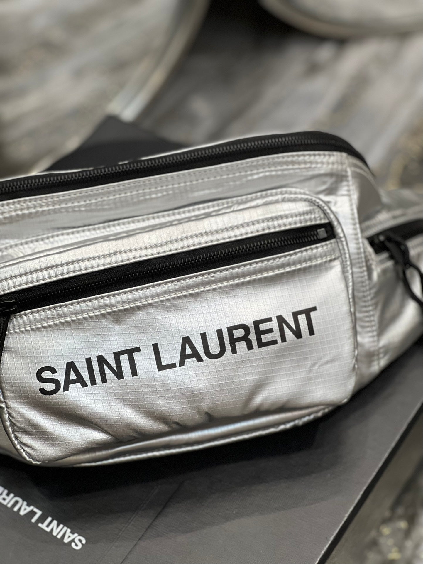 YSL Saint Laurent Nuxx Sliver , ’s 9.8in Crossbody Bag