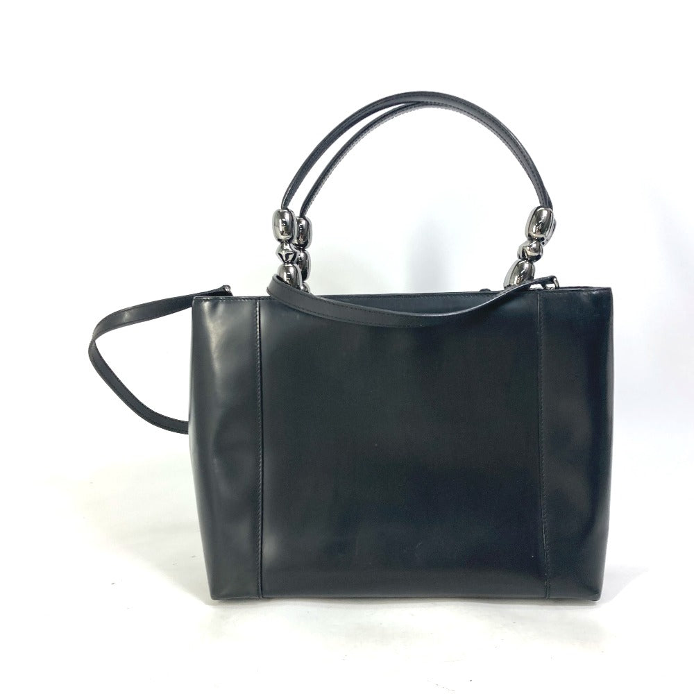 Dior Handbag Way Bag Maris Pearl Women Leather Black Travel Bag