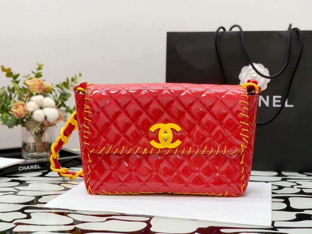Chlvinyl Classic And Yellow Shoulder Bag For Red