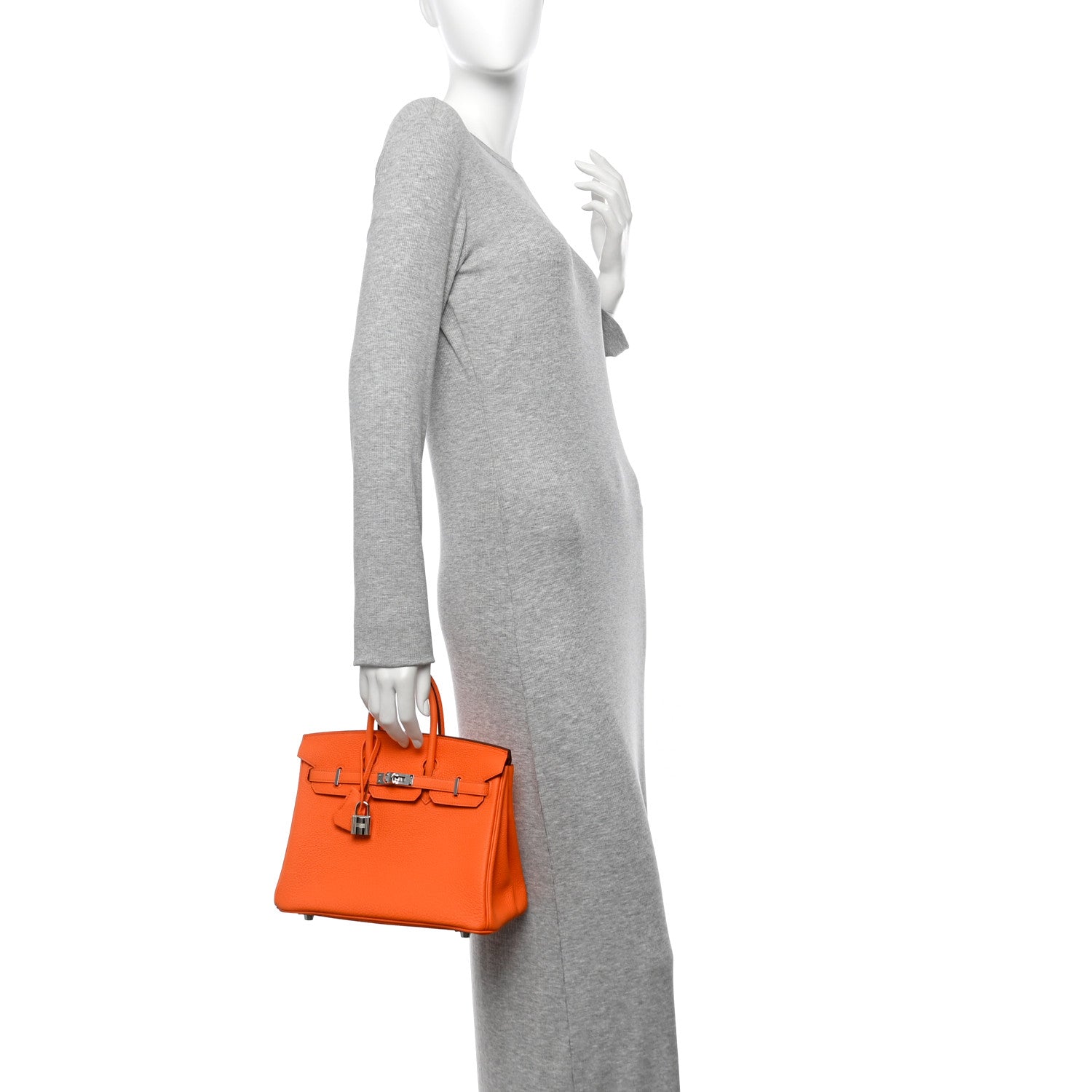Hermes Togo Birkin Minium Handbag Orange Travel Bag