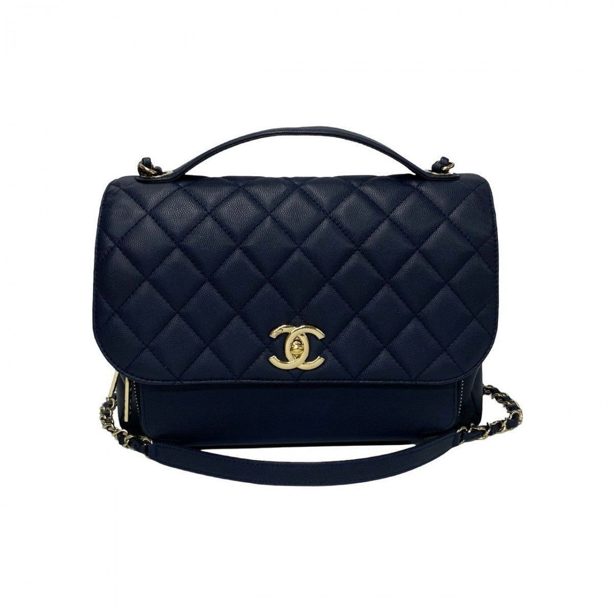 Chanel Matt caviar skin Navy Matrasse Business Shoulder Bag