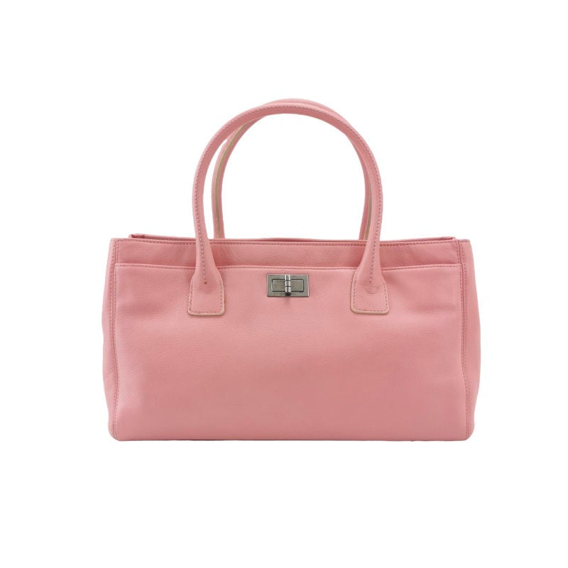 Chanel Cerf Executive East West Caviar Hardware Pink Silver Small Leather Handbag