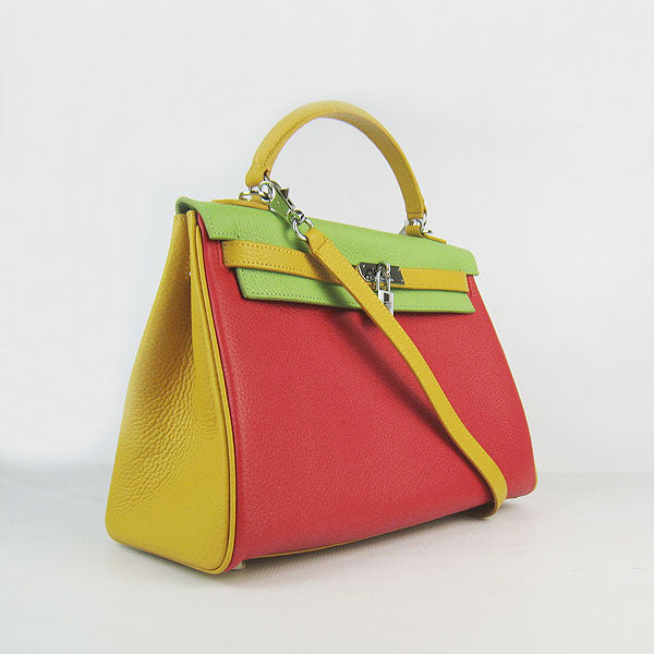 Hermes Luxury Kelly Cm Togo Yellow Handbag Red Green Travel Bag