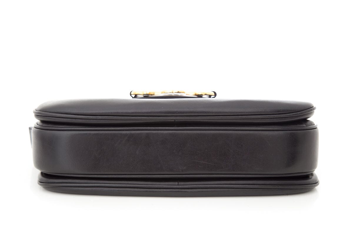 Gucci Black Leather Old Horsebit Crossbody Handbag