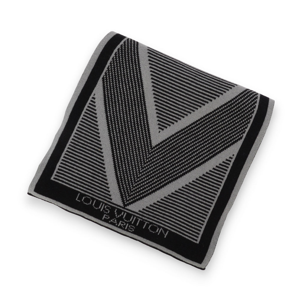 Louis Vuitton Black & Grey Cashmere America's Cup Scarf