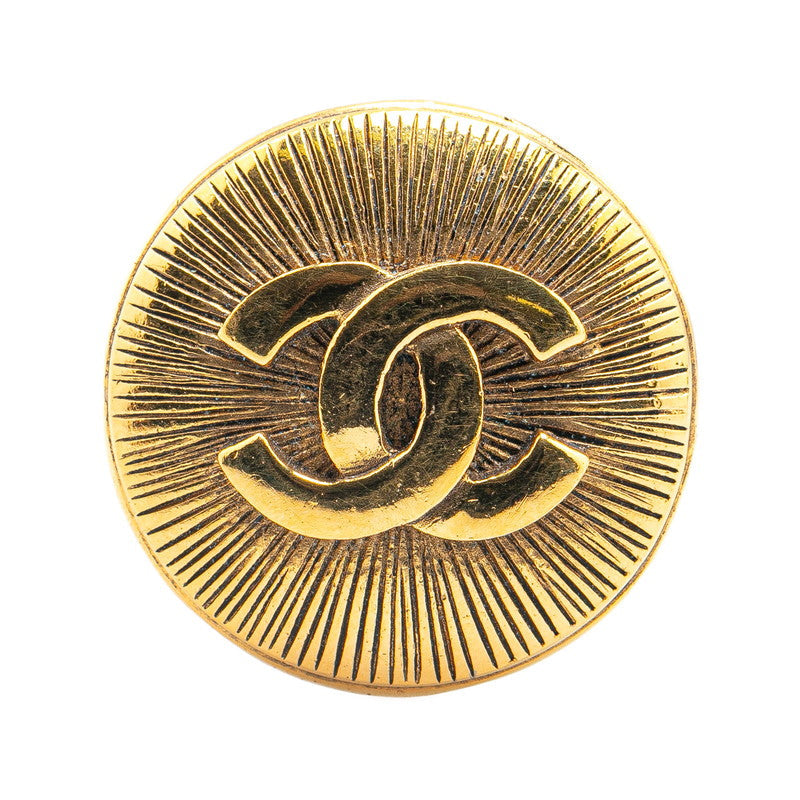 Chanel Gold Plated Coco Mark Round Brooch Bag